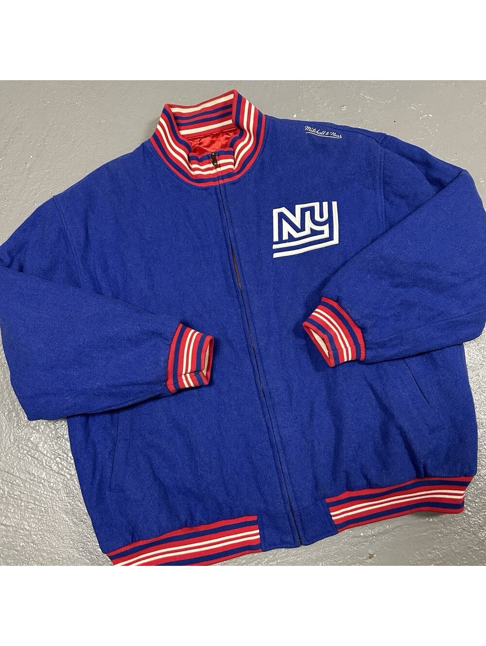 VINTAGE REVERSABLE Mitchell & Ness New York Giants Varsity Style Jacket Size 2XL